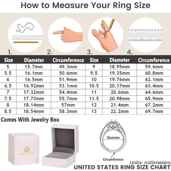 🆕 Women White Eternity Ring Wedding Band Sterling Round Cubic Zirconia Jewelry - Picture 7 of 7